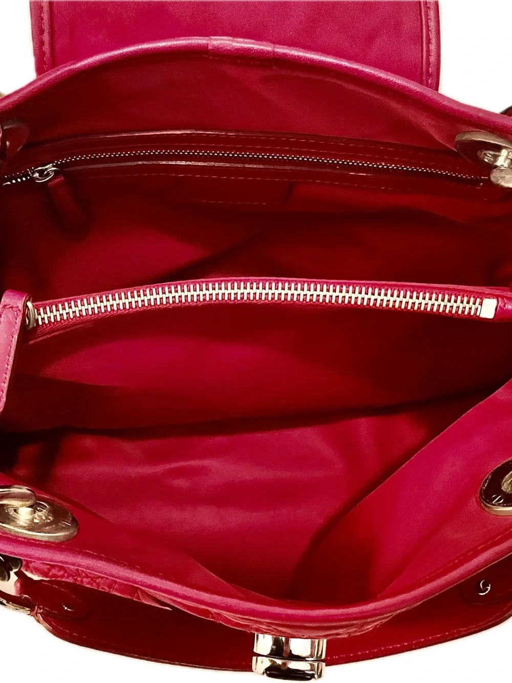 Red Quilted Dior Top-Handle Women's Handbag